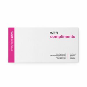 With compliment slip