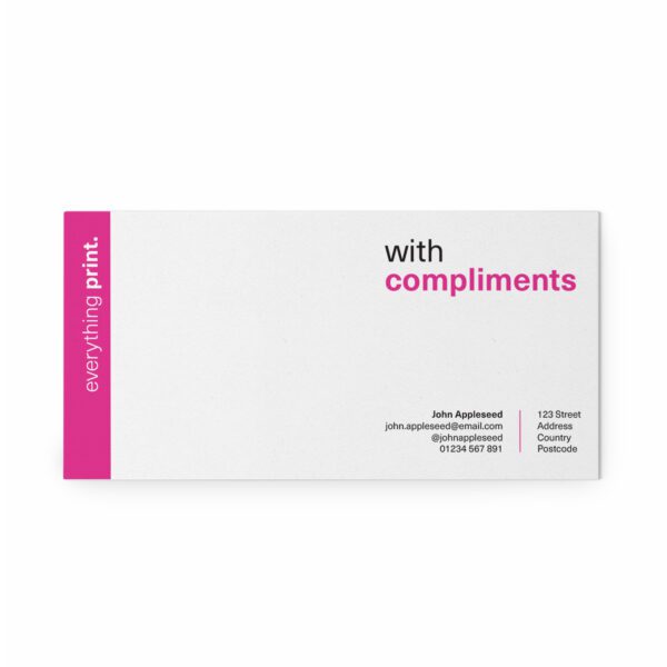 With compliment slip